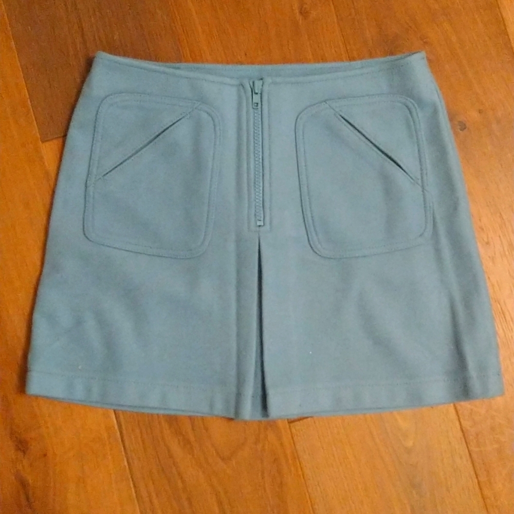 Blue Wool Gap Mini Skirt